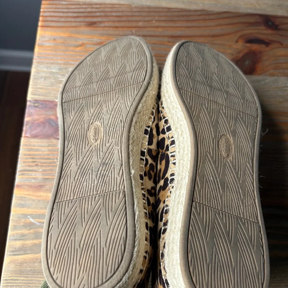 Dr Scholls Leopard Print Espadrille Flats Slip On‎ Women Size 9.5